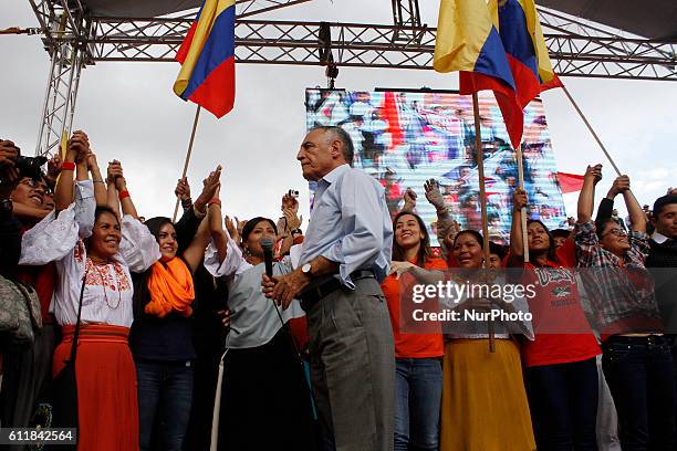 Paco Moncayo during the convention in Quito, Ecuador on October 01, 2016. Acuerdo Nacional por el Cambio, Paco Moncayo elected as the candidate for...