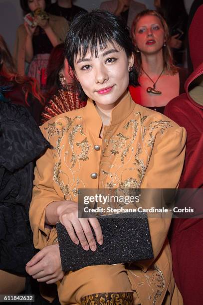 Liu Xuan attends the Vivienne Westwood show as part of the Paris Fashion Week Womenswear Spring/Summer 2017 on October 1, 2016 in Paris, France.