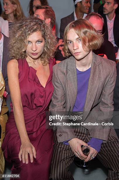 Lukas Ionesco and Eva Ionesco attend the Vivienne Westwood show as part of the Paris Fashion Week Womenswear Spring/Summer 2017 on October 1, 2016 in...