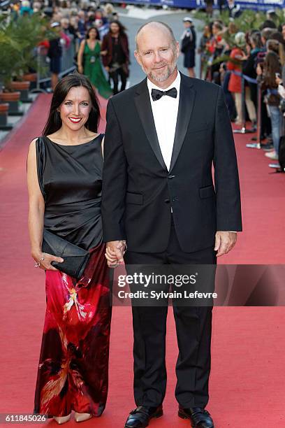 Jason Connery and his wife attend closing ceremony of 27th Dinard British Film Festival on October 1, 2016 in Dinard, France.