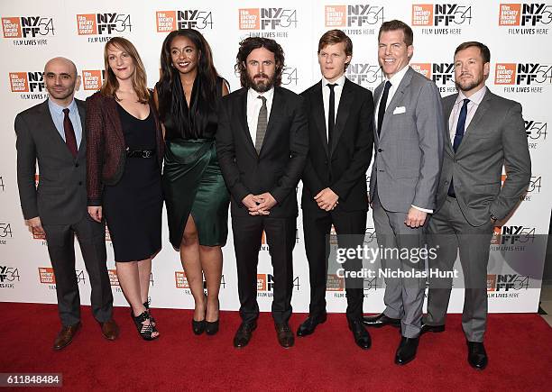 Josh Godfrey, Kimberly Steward, Lauren Beck, Casey Affleck, Lucas Hedges, Kevin J. Walsh and guest attend the "Manchester by the Sea" world premiere...