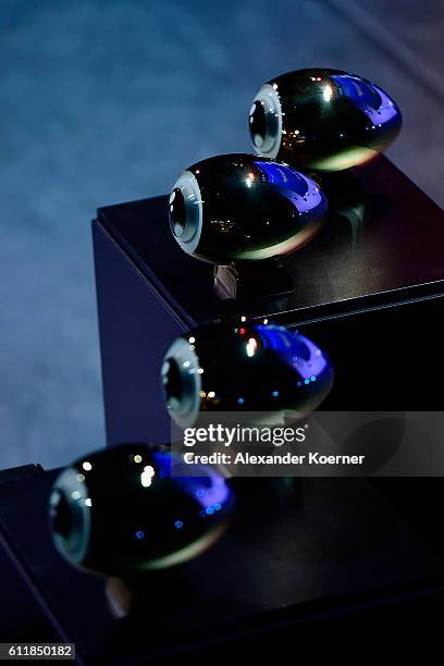 The awards are presented on stage during the Award Night Ceremony during the 12th Zurich Film Festival on October 1, 2016 in Zurich, Switzerland. The...