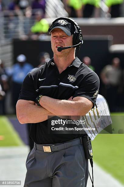 Knights head coach Scott Frost in a game between the East Carolina Pirates and the Central Florida Knights at Dowdy-Ficklen Stadium in Greenville,...