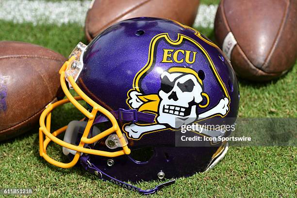 East Carolina helmet in a game between the East Carolina Pirates and the Central Florida Knights at Dowdy-Ficklen Stadium in Greenville, NC. Central...