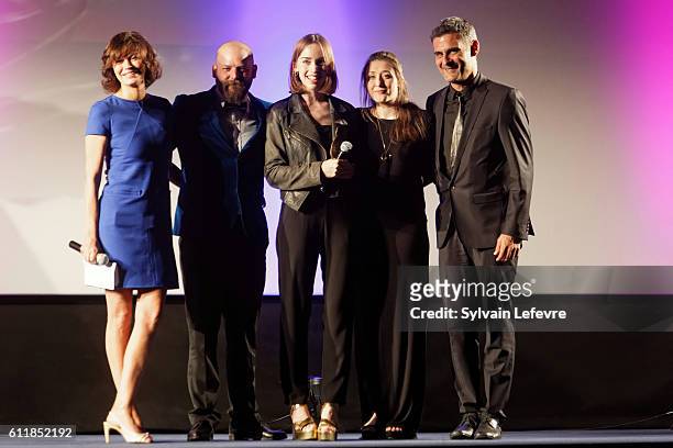 Marianne Denicourt, James Kermack, Carolie Bartleet, Helen Simmons and Philippe Boudoux attends closing ceremony of 27th Dinard British Film Festival...