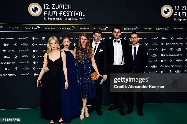 Yelena Tronina, Yasmin Joerg, Lisa Bruehlmann, Jan-Eric Mack and Luca Ribler and guest attend the Award Night during the 12th Zurich Film Festival on...