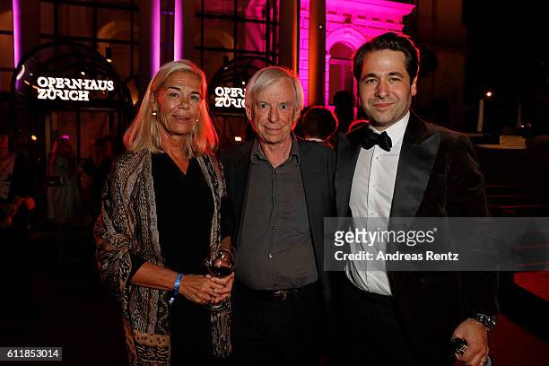 Marcel Hoehn , his wife and Festival director Karl Spoerri attends the Award Night after party during the 12th Zurich Film Festival on October 1,...