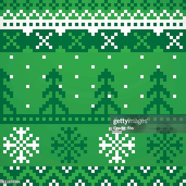 stockillustraties, clipart, cartoons en iconen met holiday sweater repeating patterns - cardigan sweater