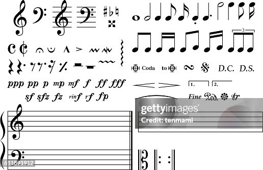 Basic Musicals Set Of Many Notes Simple And Basic Musical Symbol High-Res Vector ...