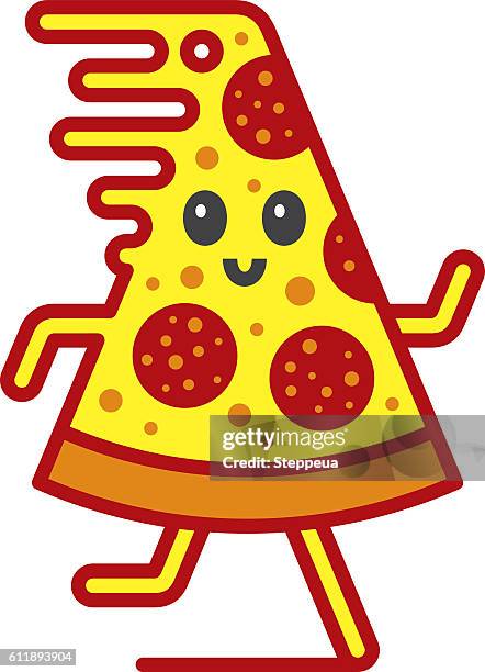 fast pizza - pepperoni stock illustrations