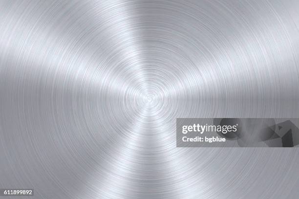 illustrations, cliparts, dessins animés et icônes de texture en métal brossé circulaire - fond argent