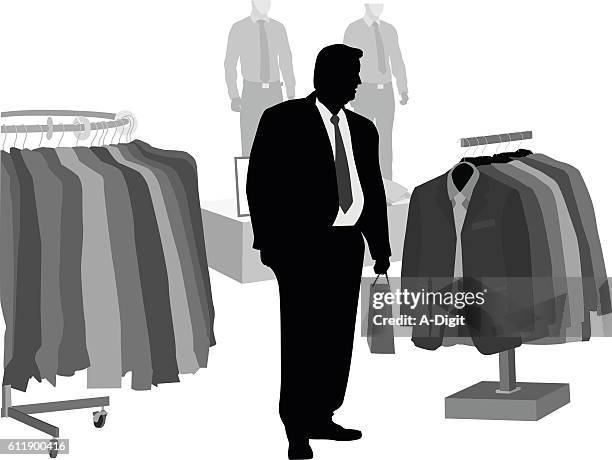 xxl clothes shopping vector silhouette - black shirt vector stock illustrations