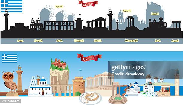 greece symbols - aegean sea stock illustrations