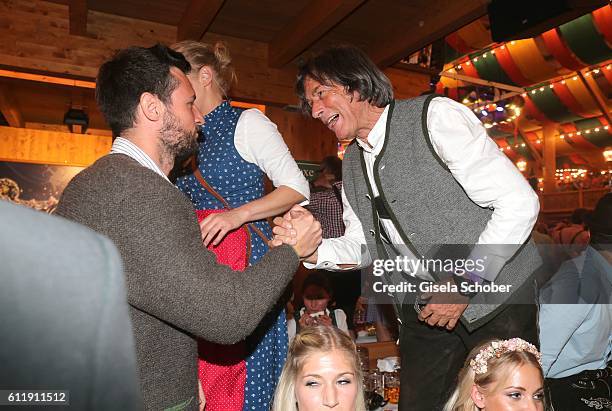 Dr. Kilian Mueller-Wohlfahrt and his father Dr. Hans-Wilhelm Mueller-Wohlfahrt during the Oktoberfest at Schuetzen-Festzelt /Theresienwiese on...