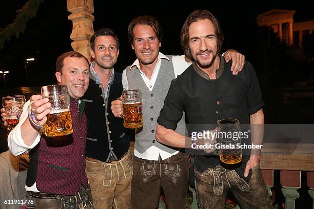 Guest, Florian Orterer, Tommy Haas and Thomas Hayo during the Oktoberfest at Kaeferschaenke /Theresienwiese on October 1, 2016 in Munich, Germany.
