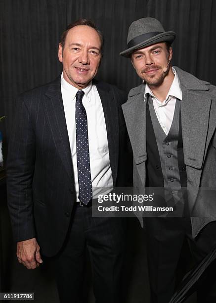 Actor Kevin Spacey and dancer/TV personality Derek Hough attend the MPTF 95th anniversary celebration with "Hollywood's Night Under The Stars" at...