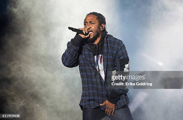 Kendrick Lamar performs during the Austin City Limits Music Festival at Zilker Park on October 1, 2016 in Austin, Texas.