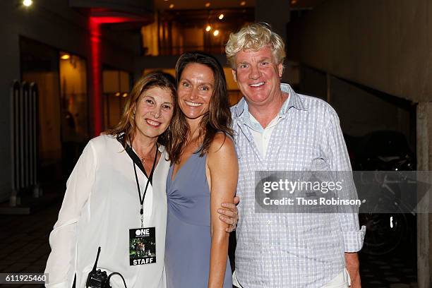 Giuli Cordara, Anne de Carbuccia, and Peter Tunney attend ONE: One Planet One Future at Bank Street Theater on September 13, 2016 in New York City....