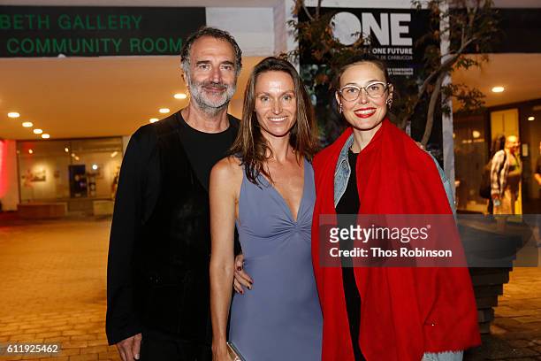 Fabrizio Ferri, Anne de Carbuccia, and Geraldina Ferri attend ONE: One Planet One Future at Bank Street Theater on September 13, 2016 in New York...