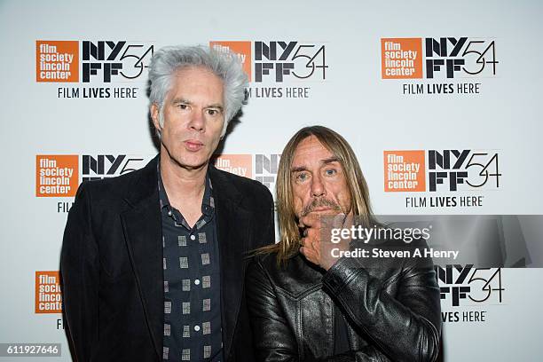 Jim Jarmusch and Iggy Pop attend the 54th New York Film Festival - "Gimme Danger" Intro And Q&A at Alice Tully Hall, Lincoln Center on October 1,...