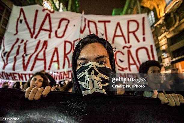 Students protested on Se Square, in downtown Sao Paulo, Brazil, on 01 October 2016 against the education reform announced by the federal government....