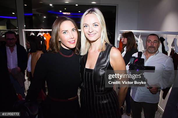 Prisca Courtin and Virginie Courtin Clarins attend the Mugler Paris Store - Opening Cocktail Party as part of the Paris Fashion Week Womenswear...