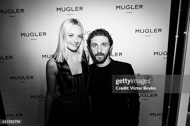 Virginie Courtin Clarins and David Koma attend the Mugler Paris Store - Opening Cocktail Party as part of the Paris Fashion Week Womenswear...