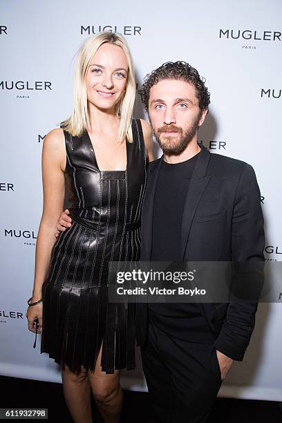 Virginie Courtin Clarins and David Koma attend the Mugler Paris Store - Opening Cocktail Party as part of the Paris Fashion Week Womenswear...
