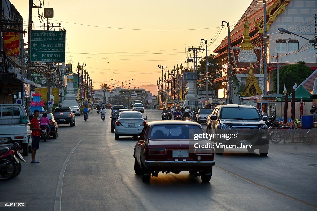 Sukhothai street landscape Thailand, Asia