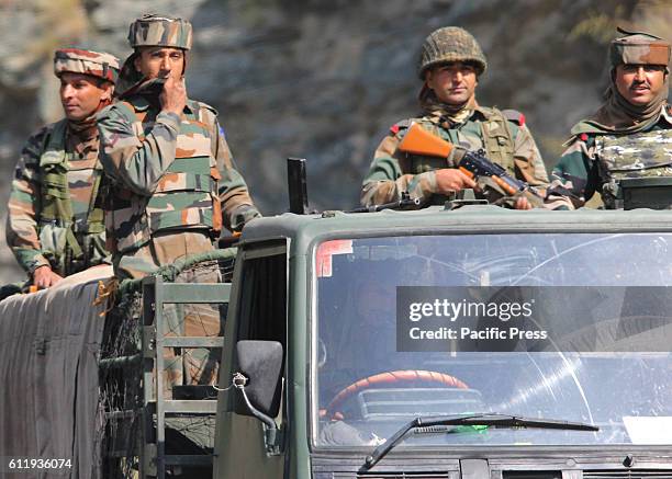 Convoy of Indian troopers passing through the border line area in Uri sector, which is approximately 110 KM far from summer capital of the state....