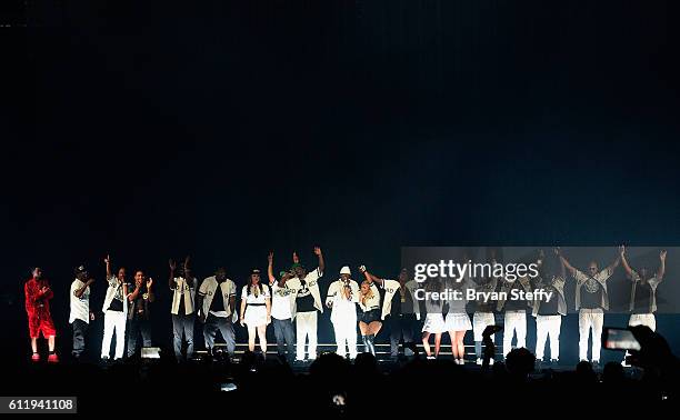 Recording artists Sheek Louch, Faith Evans, Sean "Puff Daddy' Combs, Lil Kim, Jadakiss and Kima Raynor Dyson, Pamela Long and Keisha Spivey Epps of...