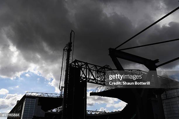 The re-development site prior to kick off during the Premier League match between Tottenham Hotspur and Manchester City at White Hart Lane on October...