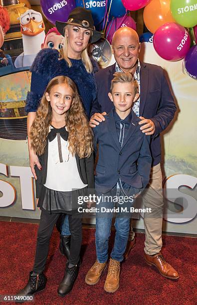 Aldo Zilli with wife Nikki and children Rocco and Twiggy attend a multimedia screening of "Storks" at Cineworld Leicester Square on October 2, 2016...