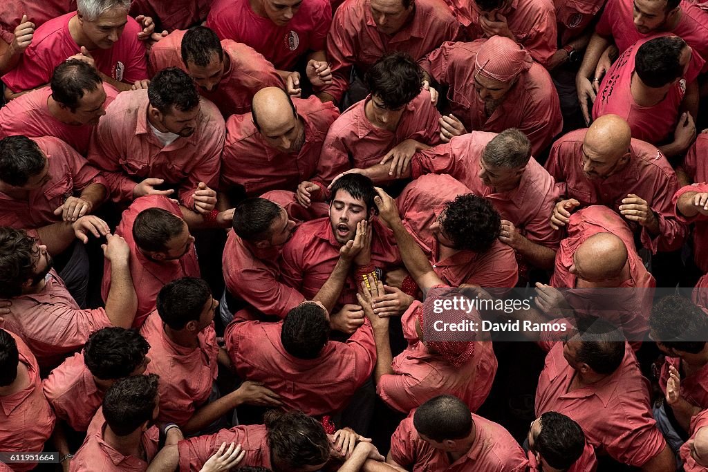 Human Towers Are Built In The Tarragona Castells Competition