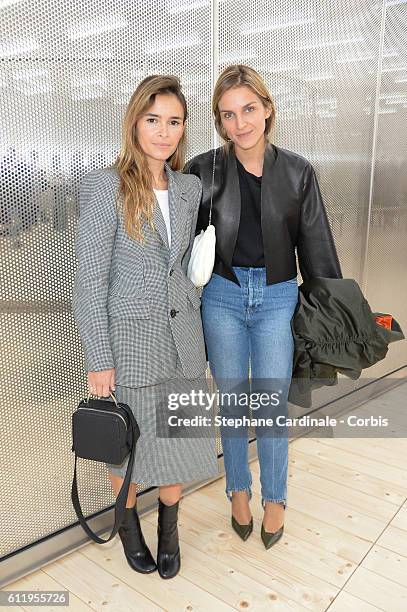 Miroslava Duma and Gaia Repossi attend the Celine show as part of the Paris Fashion Week Womenswear Spring/Summer 2017 on October 2, 2016 in Paris,...