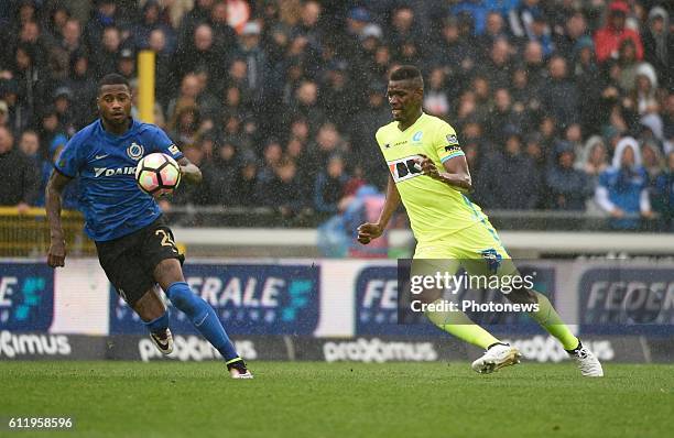 Stefano Denswil defender of Club Brugge and Konyaspor's Omer Ali Sahiner pictured during Jupiler Pro League match between Club Brugge KV and KAA Gent...