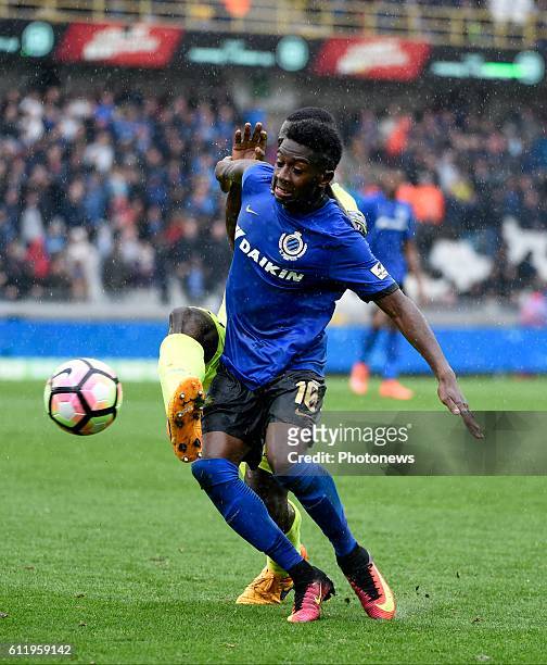 Abdoulay Diaby forward of Club Brugge and Anderson Esiti of KAA Gent pictured during Jupiler Pro League match between Club Brugge KV and KAA Gent on...