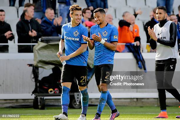 Dion Cools defender of Club Brugge and Ricardo Van Rhijn defender of Club Brugge pictured during Jupiler Pro League match between Club Brugge KV and...