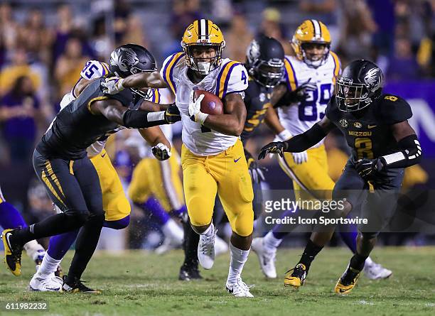 Tigers running back Nick Brossette during the game between the Missouri Tigers and the LSU Tigers at Tiger Stadium in Baton Rouge, LA. LSU Tigers...