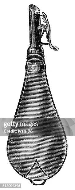 powder flask - gunpowder stock illustrations