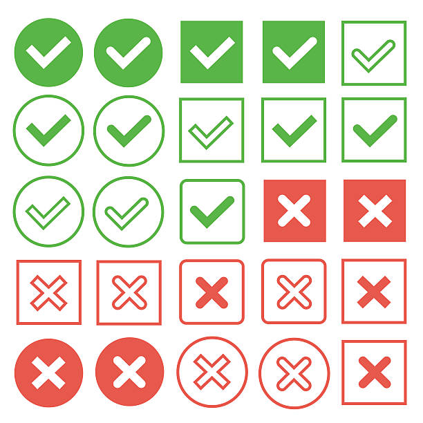 Red Xcheck 1,861 Red X Icon High Res Illustrations - Getty Images