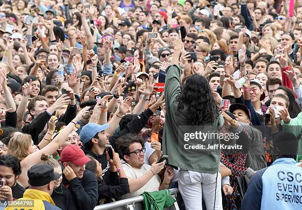 Dougy Mandagi of The Temper Trap performs onstage during The Meadows Music & Arts Festival Day 2 on October 2, 2016 in Queens, New York.