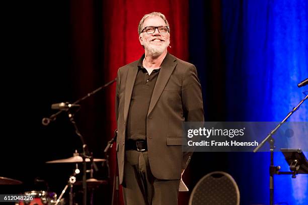 German comedian Wolfgang Trepper performs live during the show 'Nutten, Koks und frische Erdbeeren' at the Admiralspalast on September 30, 2016 in...