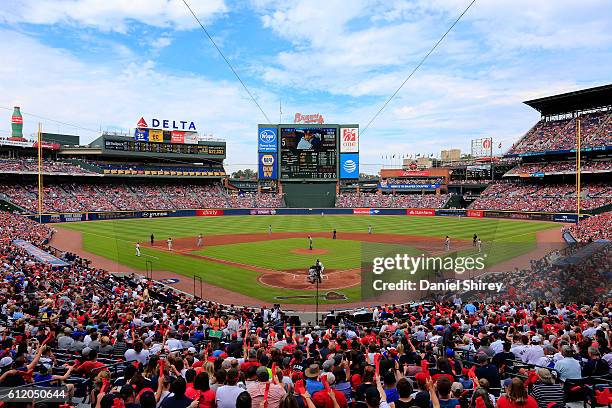 General view of the stadium during the game between the Atlanta Braves and the Detroit Tigers at Turner Field on October 2, 2016 in Atlanta, Georgia.