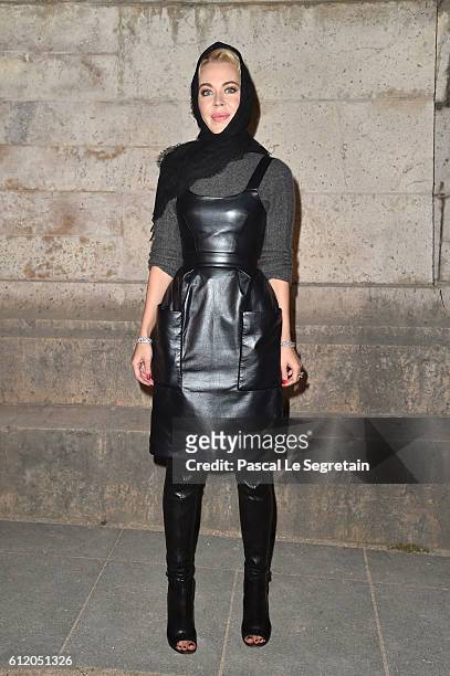 Ulyana Sergeenko attends the Givenchy show as part of the Paris Fashion Week Womenswear Spring/Summer 2017 on October 2, 2016 in Paris, France.