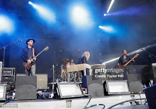 Rock band Metric perform onstage during The Meadows Music & Arts Festival Day 2 on October 2, 2016 in Queens, New York.