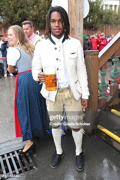 Bayern Soccer player Renato Sanches attend the 'FC Bayern Wies'n' during the Oktoberfest at Kaeferschaenke / Theresienwiese on October 2, 2016 in...