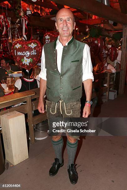 Dr. Ernst Otto Muench, team doctor attend the 'FC Bayern Wies'n' during the Oktoberfest at Kaeferschaenke / Theresienwiese on October 2, 2016 in...