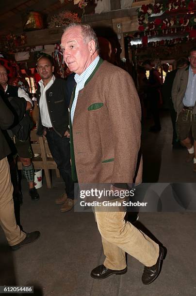 Uli Hoeness attends the 'FC Bayern Wies'n' during the Oktoberfest at Kaeferschaenke / Theresienwiese on October 2, 2016 in Munich, Germany.