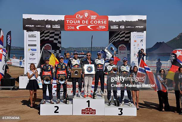 Nicolas Gilsoul of Belgium and Thierry Neuville of Belgium; Julien Ingrassia of France and Sebastien Ogier of France; Andreas Mikkelsen of Norway and...